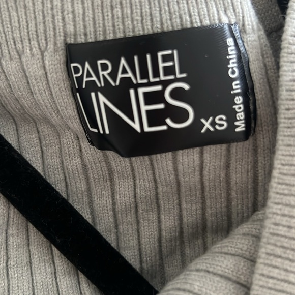 Parallel Lines Mini Wrap Sweater Dress with Cut Out Back - Picture 7 of 7